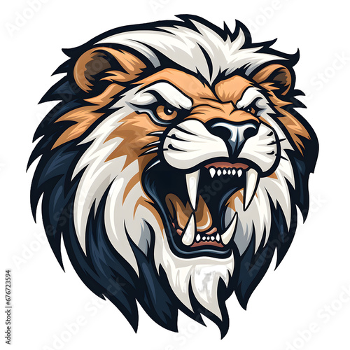 Logo With The Image Of An Angry Lion. You Can Overlay This Picture On Any Image. Generative AI  