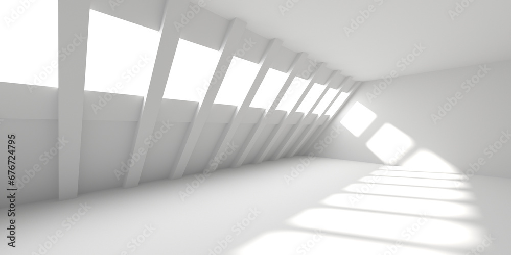 Obraz premium White Abstract Modern Architecture Interior Background