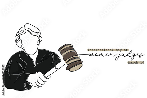 International day of women judges observed on 10 march every year. Empowered representation of women in society concept art. women judges enhance the legitimacy of courts and send powerful signals.