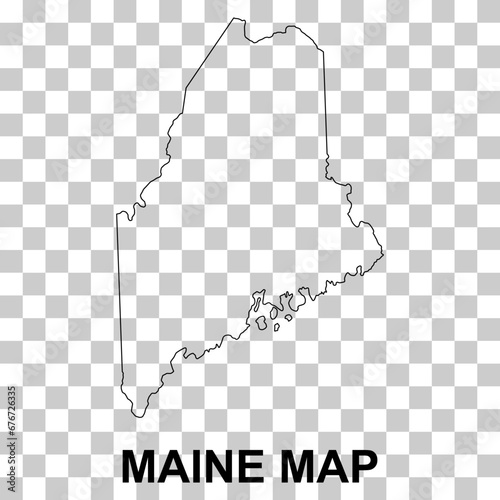 Maine map shape, united states of america. Flat concept icon symbol vector illustration