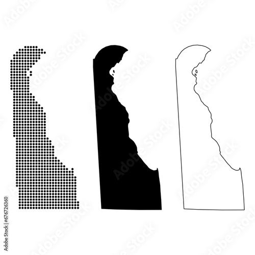 Set of Delaware map, united states of america. Flat concept icon vector illustration photo