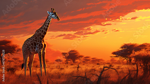 Giraffe in the savannah