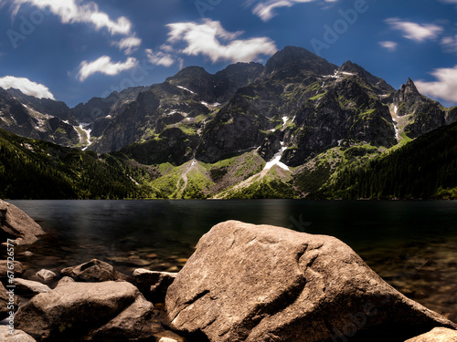 Eye of the Sea and an amazing view of the peaks of the High Tatras