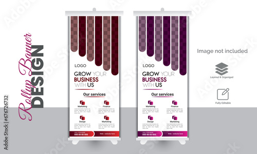 Vector Roll up banner or signage banner template design for marketing
