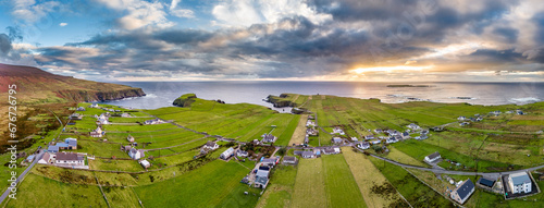 Photos Aerial view of the beautiful coast at Malin Beg in County Donegal, Ireland