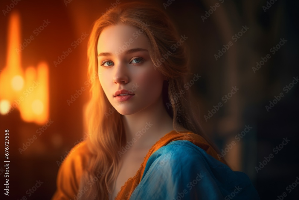 Beautiful modern girl. Night evening fashion photo portrait. Generate Ai Beautiful modern girl. Night evening fashion photo portrait. Generate Ai