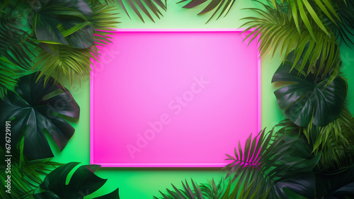 Fantastic Creative Spring Color Layout Neon Light Flat Square