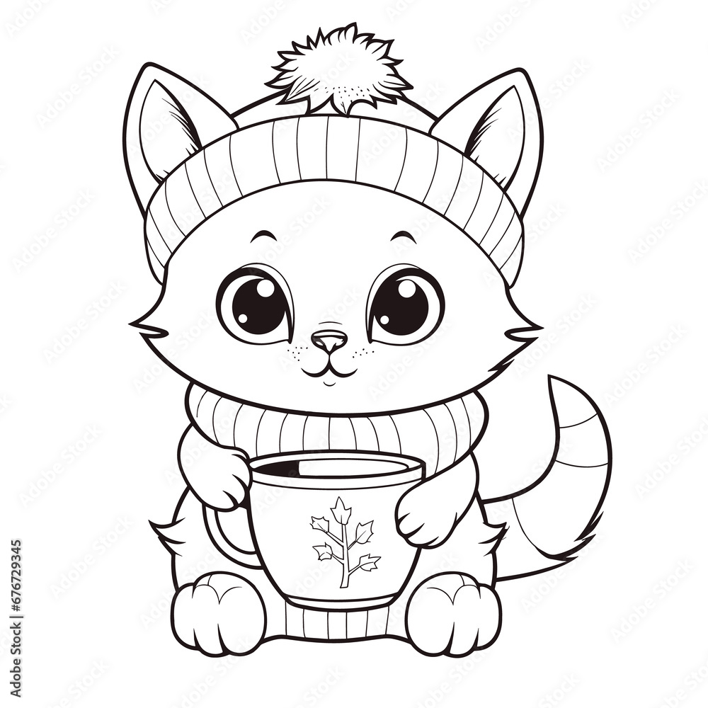 A Cat With A Cup Of Hot Chocolate Hot Chocolate, Coloring Pages Png A Cat With A Cup Of Hot Chocolate Hot Chocolate, Coloring Pages Png