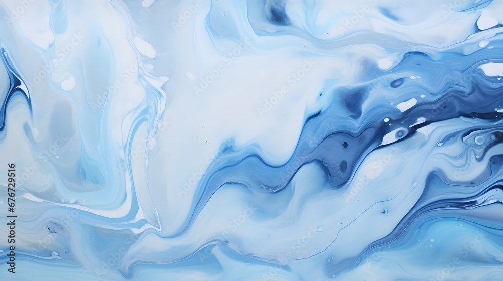 Marble rock texture blue ink pattern liquid swirl paint white dark Illustration background for do ceramic counter tile silver gray that is abstract waves for skin wall luxurious art id. generative AI.