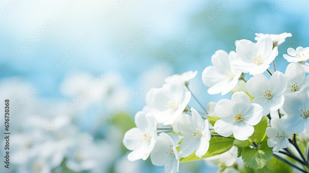 Elegant Perfect Spring Forest White Flowers Primroses on a Beautiful Day