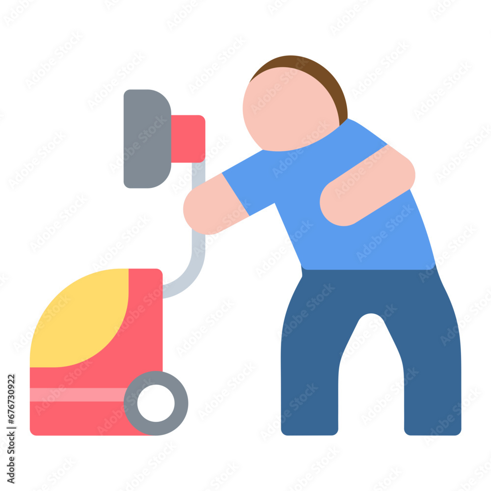 Man Doing Vacuum Icon