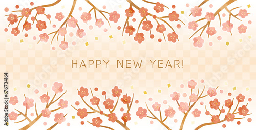 梅のデザインフレーム