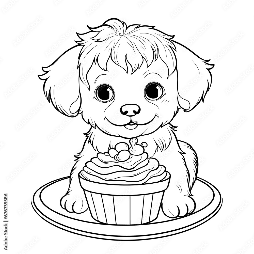 A Pup With A Plate Of Christmas Pudding, Coloring Pages Png A Pup With A Plate Of Christmas Pudding, Coloring Pages Png