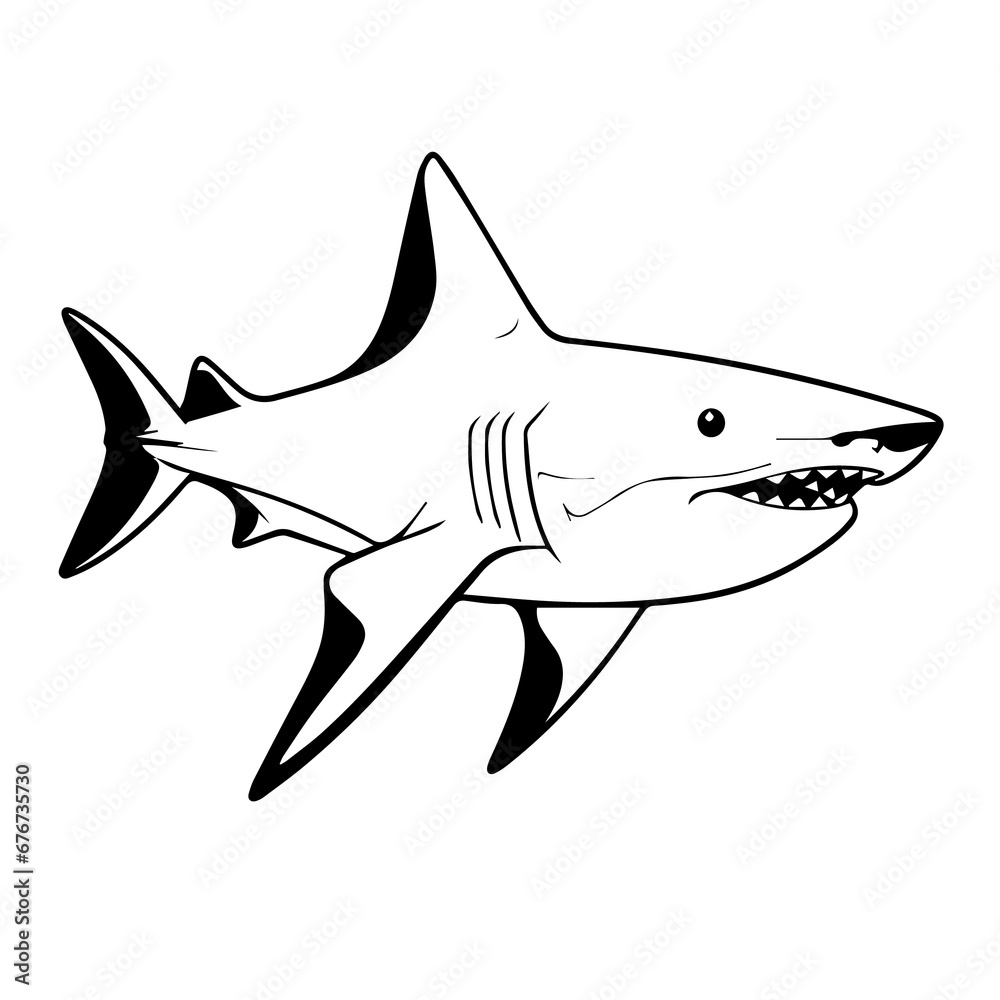 Obraz premium Shark Coloring Pages Kids, Coloring Pages Png
