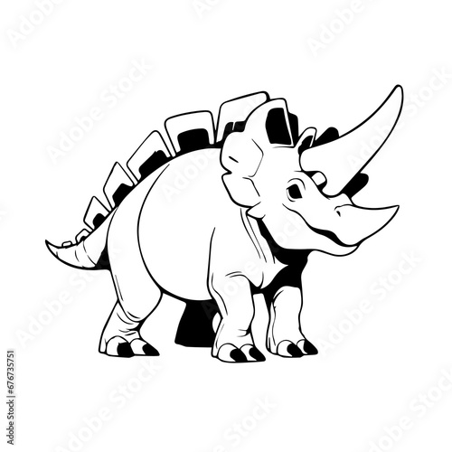 Triceratops Dinosaur Coloring Page Illustration    Coloring Pages Png