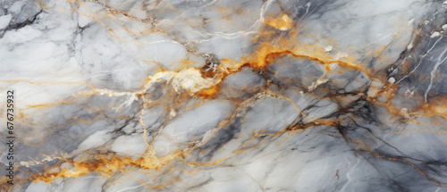 Gray and white marble tile background. Natural golden