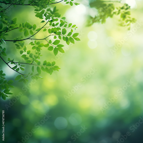 Green bokeh on nature abstract blur background