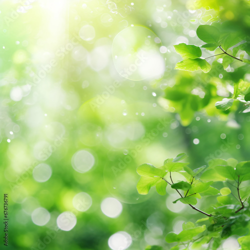 Green bokeh on nature abstract blur background