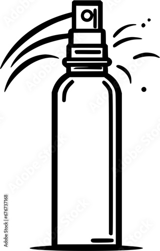Detergent Disinfectant Spray Household Items Vintage Outline Icon In Hand-drawn Style