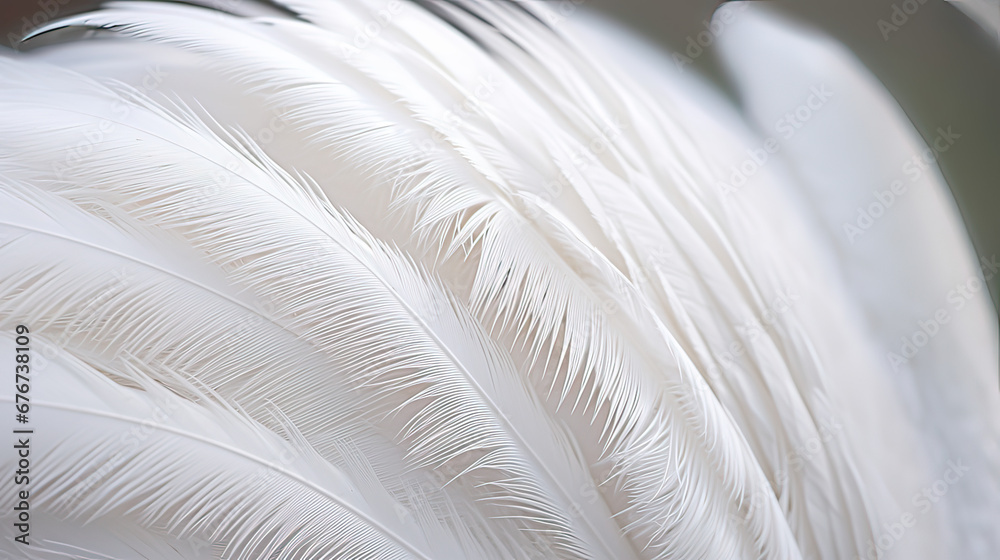 Close-up of a swan's delicate feathers, highlighting their intricate texture Ai Generative
