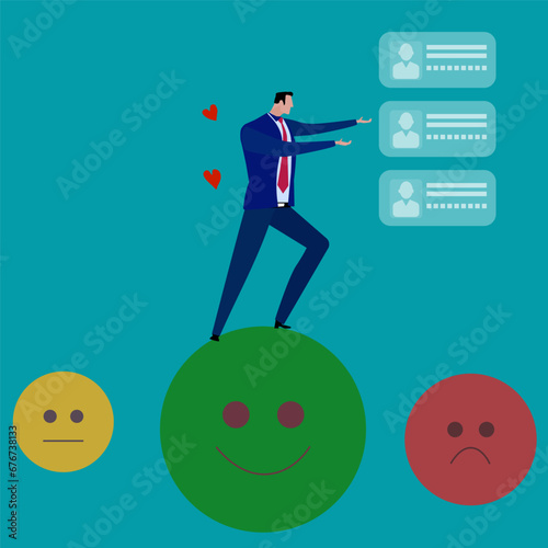 Investment asset allocation and balancing concept Businessman investors make pie charts to balance their portfolios to suit risk and return.