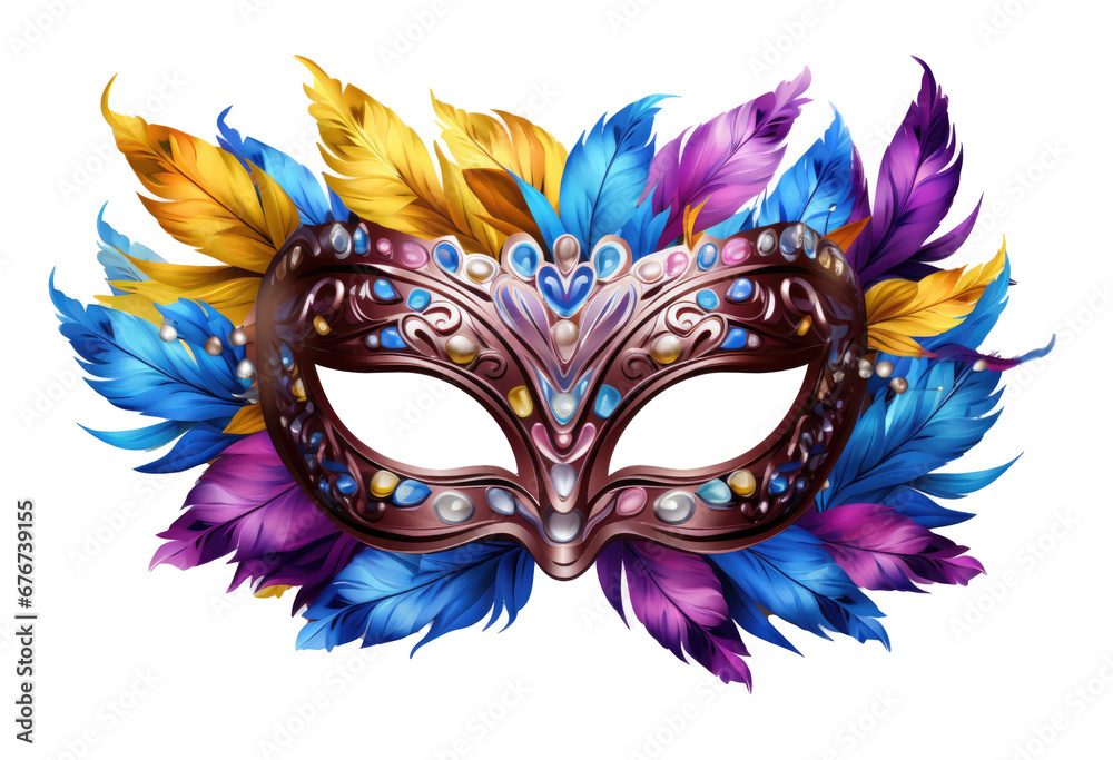 Venetian carnival mask isolated on transparent background