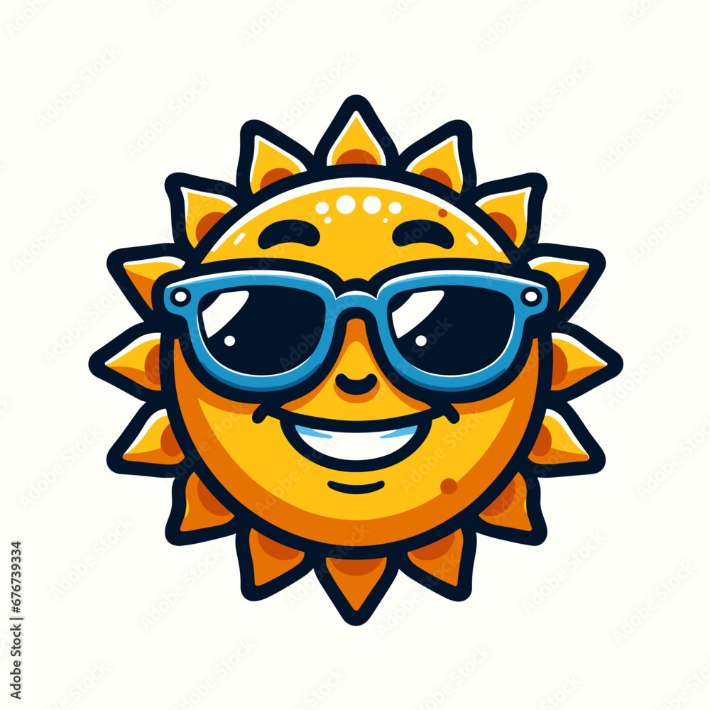 sun with sunglasses