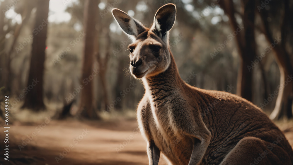 Obraz premium kangaroo in a wilderness , nature wildlife photography