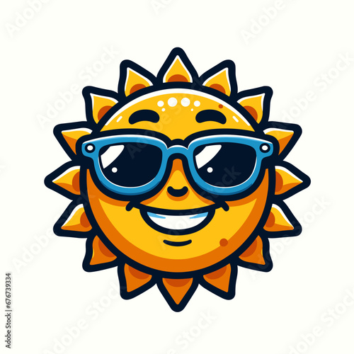 sun with sunglasses