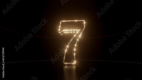 Top ten number count down lights bulb animation.