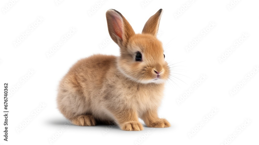 cute bunny rabbit on white background.