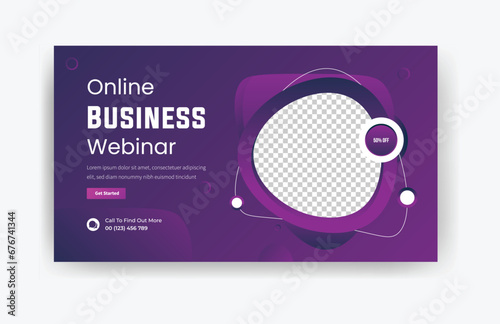 Online business webinar presentation template design, corporate business template banner vector 