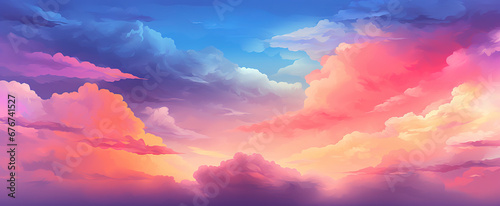 Abstract colorful twilight sky with cloud background illustration for banner poster cover design.