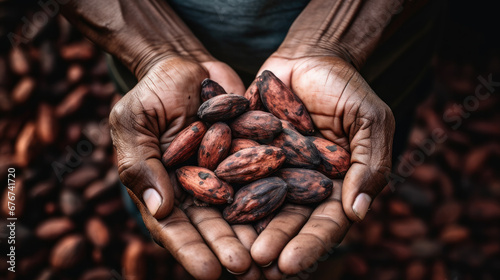 Raw cacao beans Generative Ai