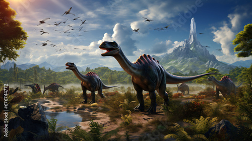 Image of nature and walking dinosaurs © Prince