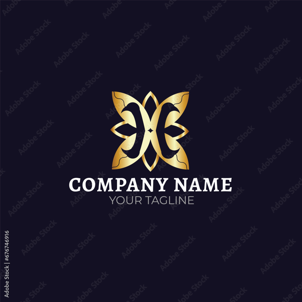 Simple , elegant and modern logo with color gold makes more elegant look match for company or brand who have elegant concept