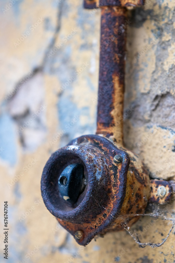 ancient old light switch rusted on crumbling concrete wall with cobwebs ancient old light switch rusted on crumbling concrete wall with cobwebs