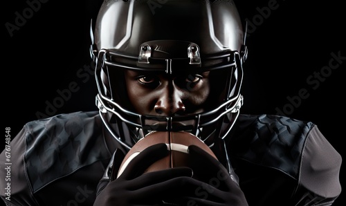 Close-Up of Football Player Gripping Ball