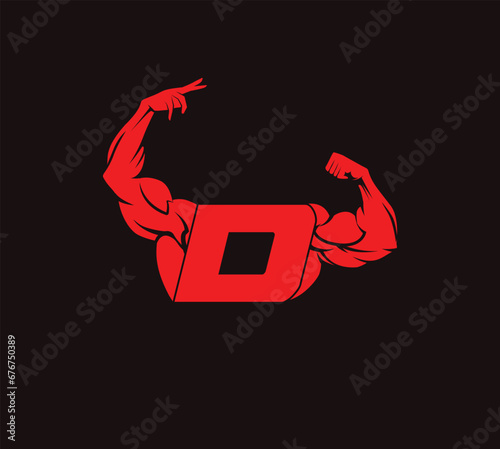 Fitness Gym logo with letter C, bicep flex logo, gym and fitness logo, design, emblem and icon