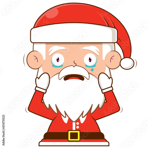 santa claus surprised face cartoon cute