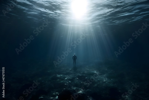 silhouette of a person in a water photo