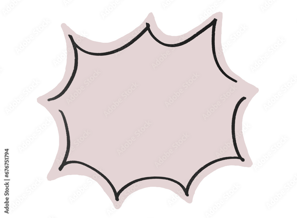 手書き　シンプル　ギザギザ　ふきだし　漫画