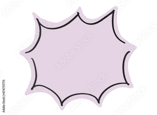 手書き　シンプル　ギザギザ　ふきだし　漫画