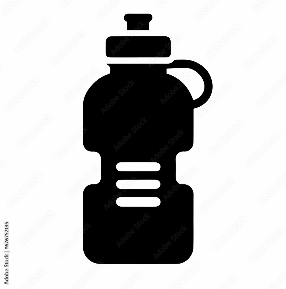 Silhouette icon with black color white background simple bottle or jar Silhouette icon with black color white background simple bottle or jar