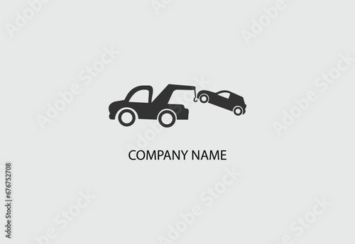 Black and white Tow and roadside assistance icon design