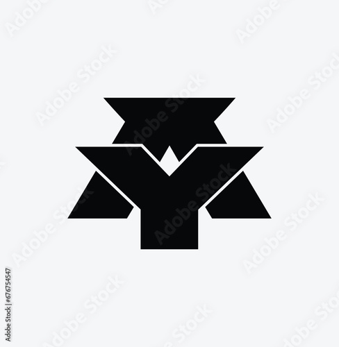 Y, A, YA OR AY Letter Logo Design Template Vector