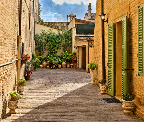 street in the old town of fano photo