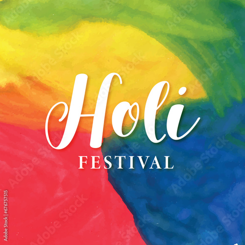 Happy Holi, colorful background post, social media banner, template. letter with Holi elements vector illustration design.