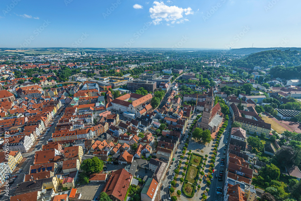 Die Landshuter Altstadt von oben, Blick über die östliche Innenstadt