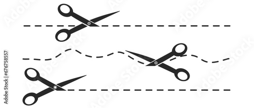 cutting line and scissors symbol.
cutting path lines.